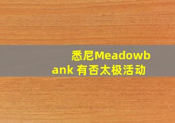 悉尼Meadowbank 有否太极活动